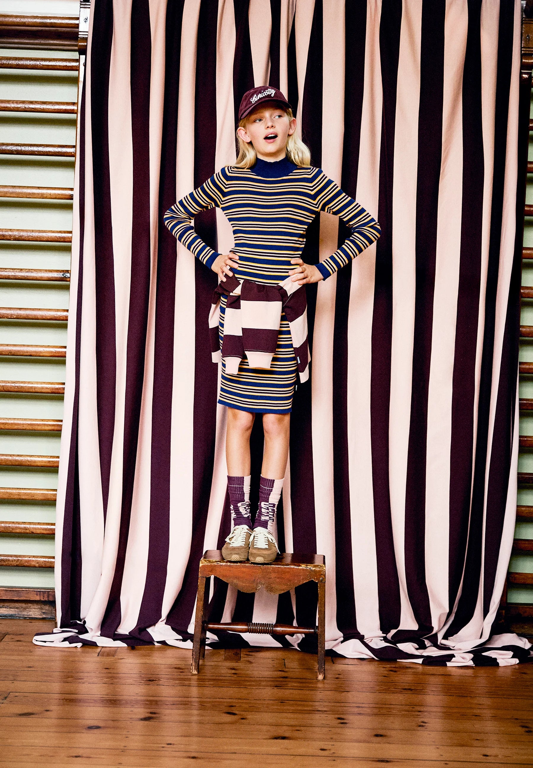 Ginevra Jumper Dress | Navy Stripe
