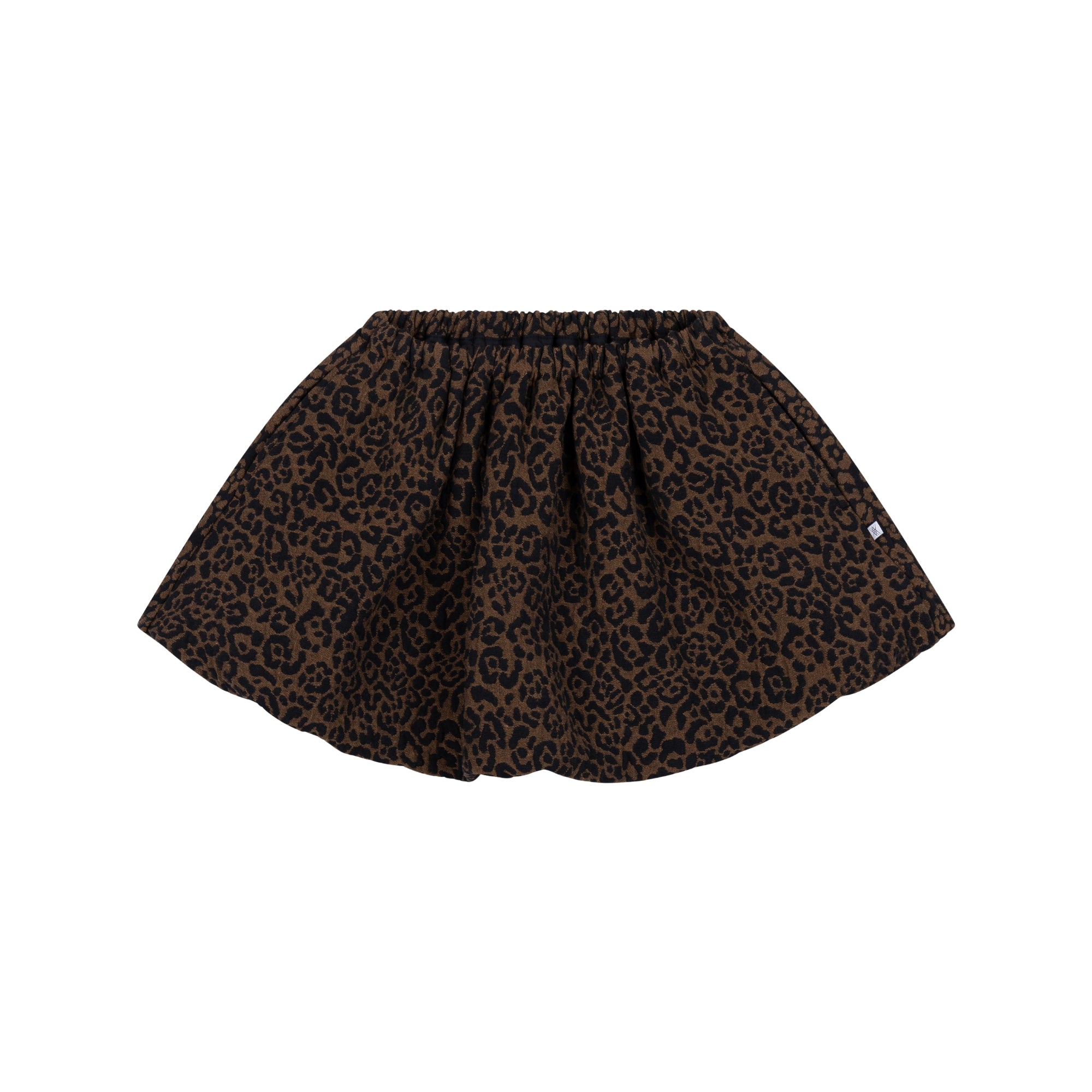 Balloon Mini Skirt | Chocolate Leopard Jacquard