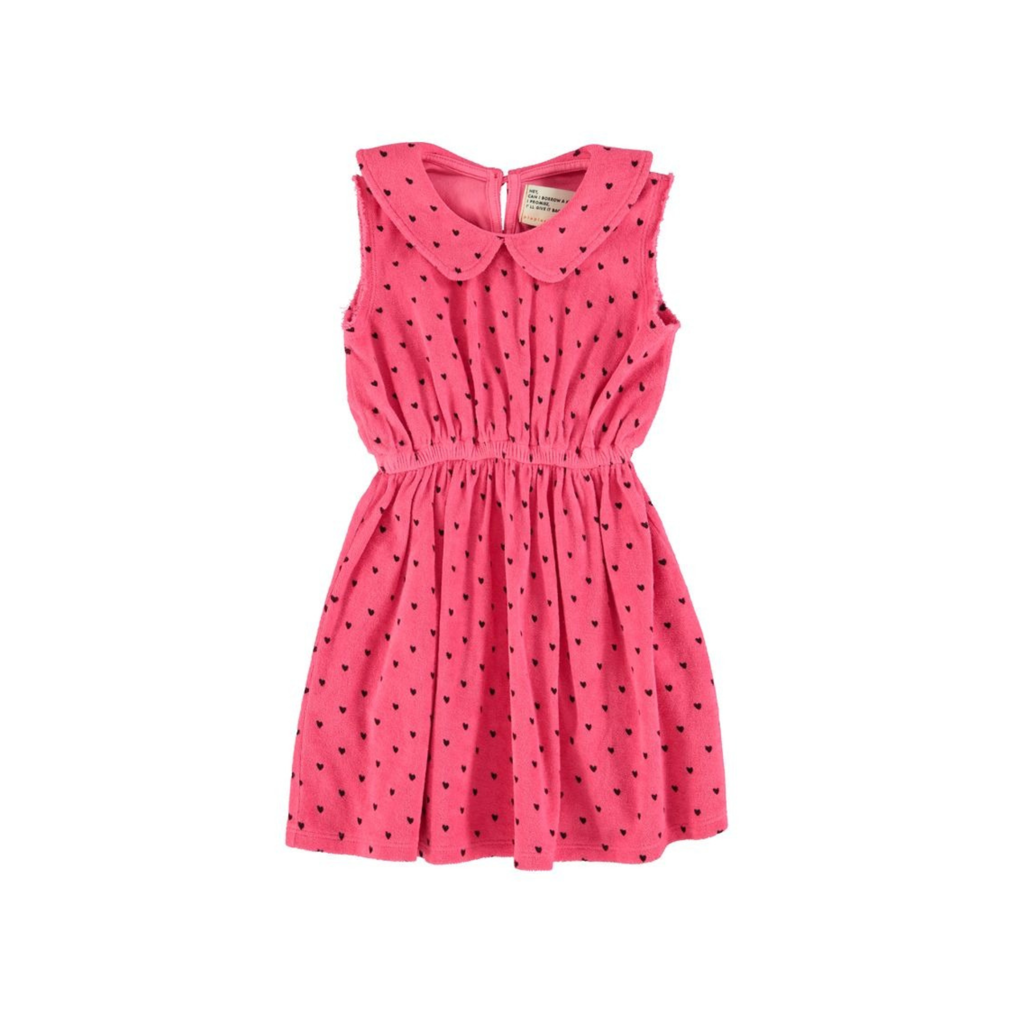 Heart Print Short Dress | Pink/Black