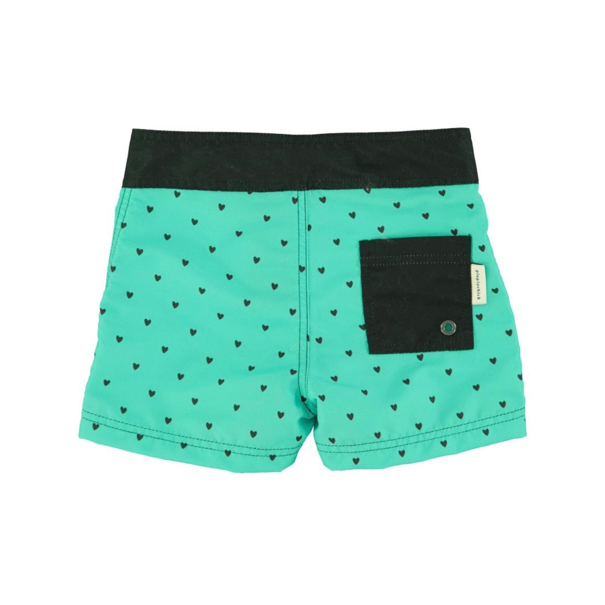 Heart Print Swim Shorts | Green/Black