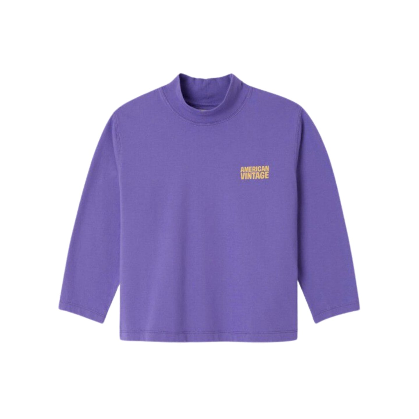 Gixy Long Sleeve Mock Neck T-shirt | Purple