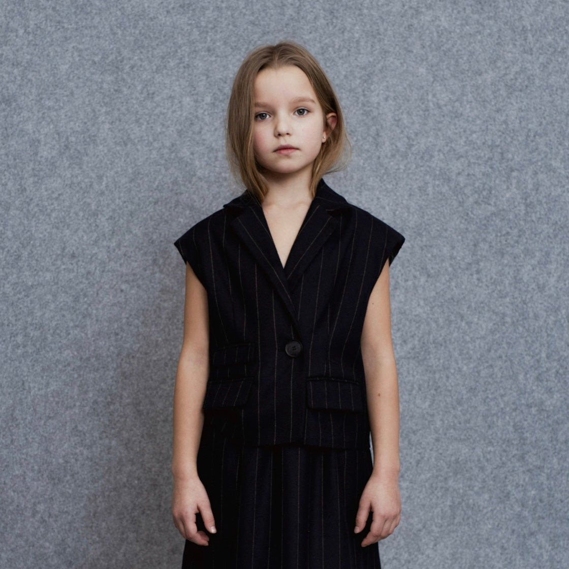 Nass Waistcoat | Navy Stripes