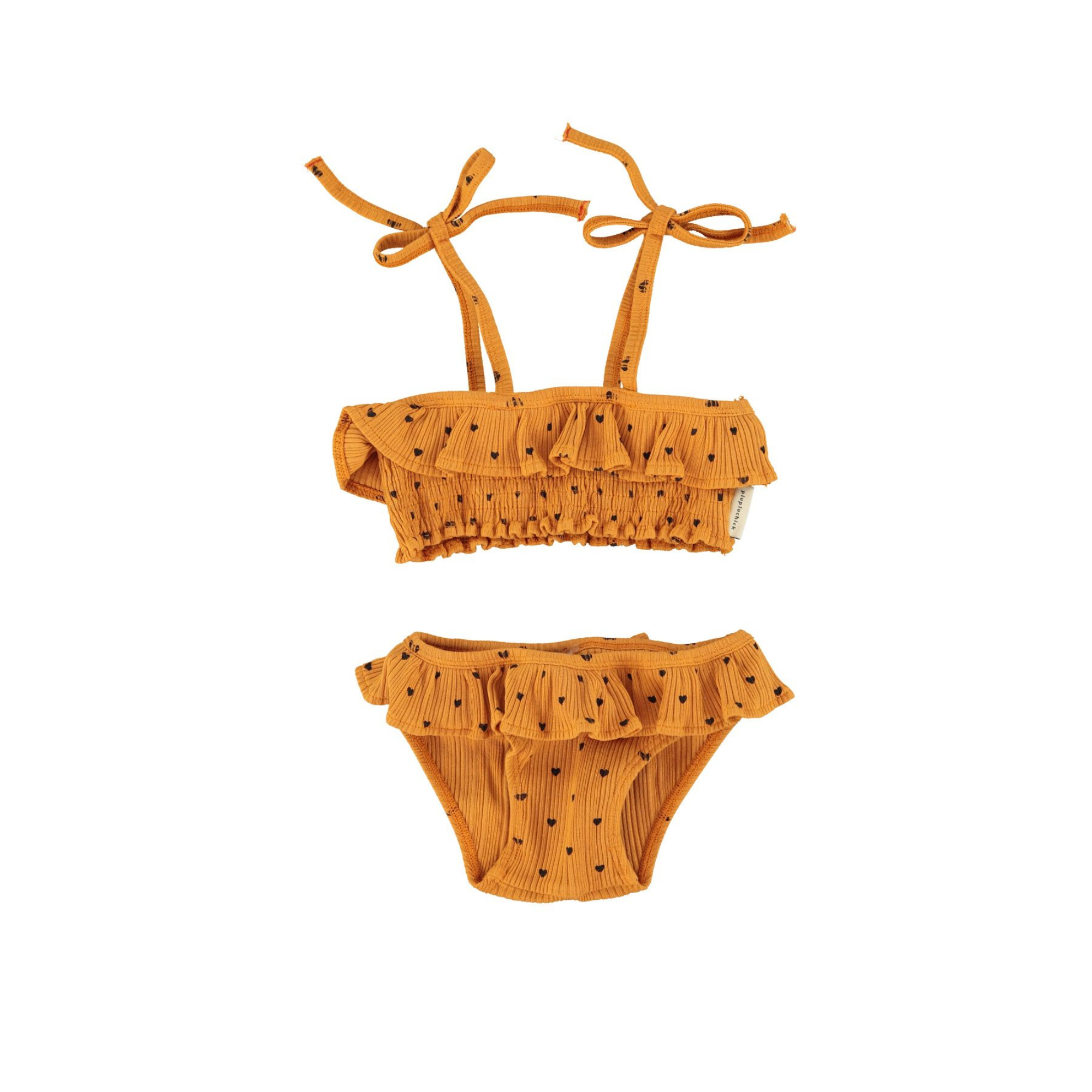Heart Print Bikini | Camel/Black
