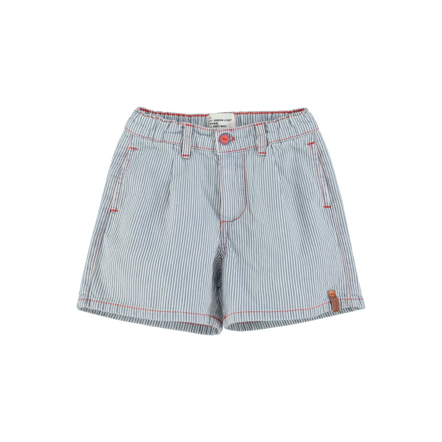 Striped Boy Shorts | Ecru/Indigo