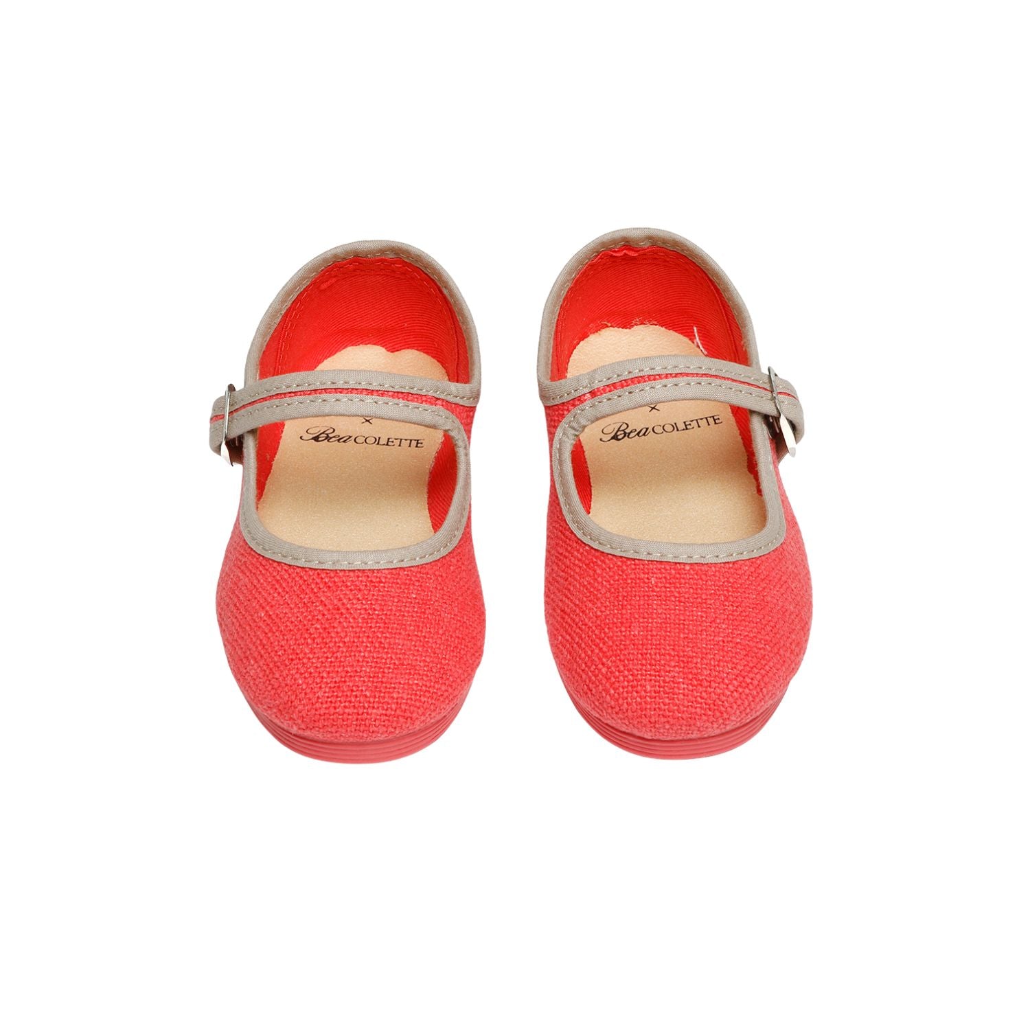 Lola Shoes | Coral with Beige Trim