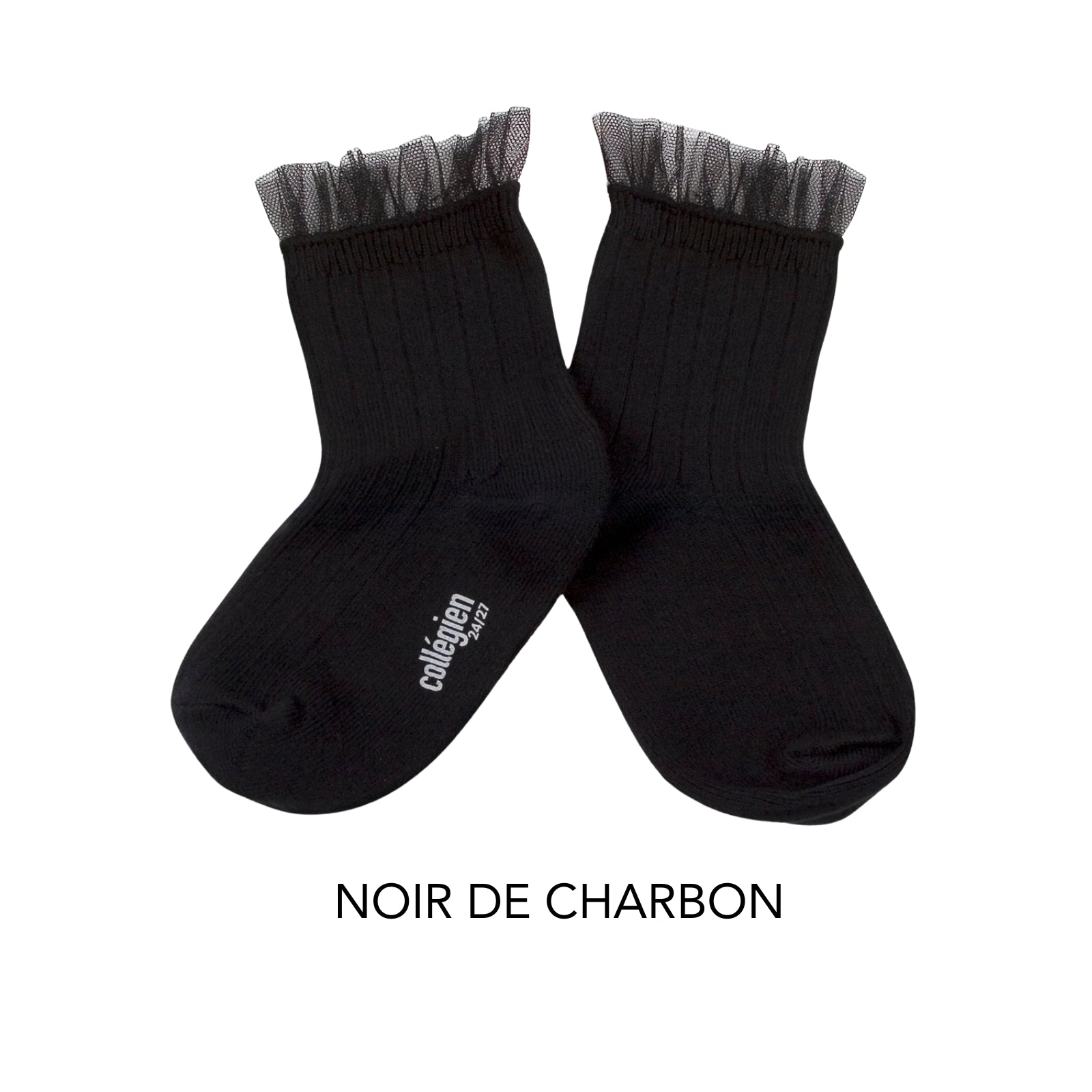 Margaux Tulle Frill Ribbed Ankle Socks
