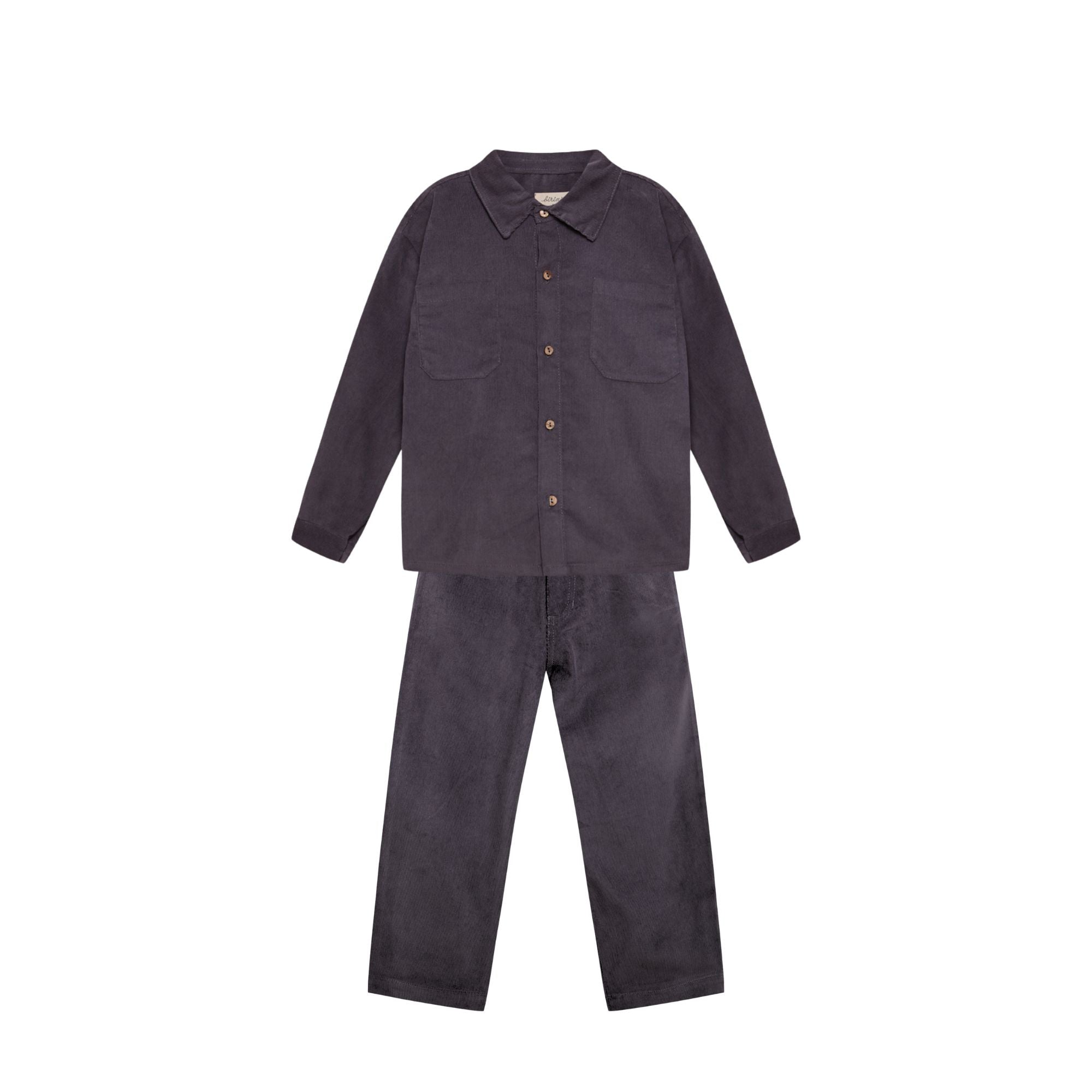 Corduroy Long Pants Set | Storm Blue