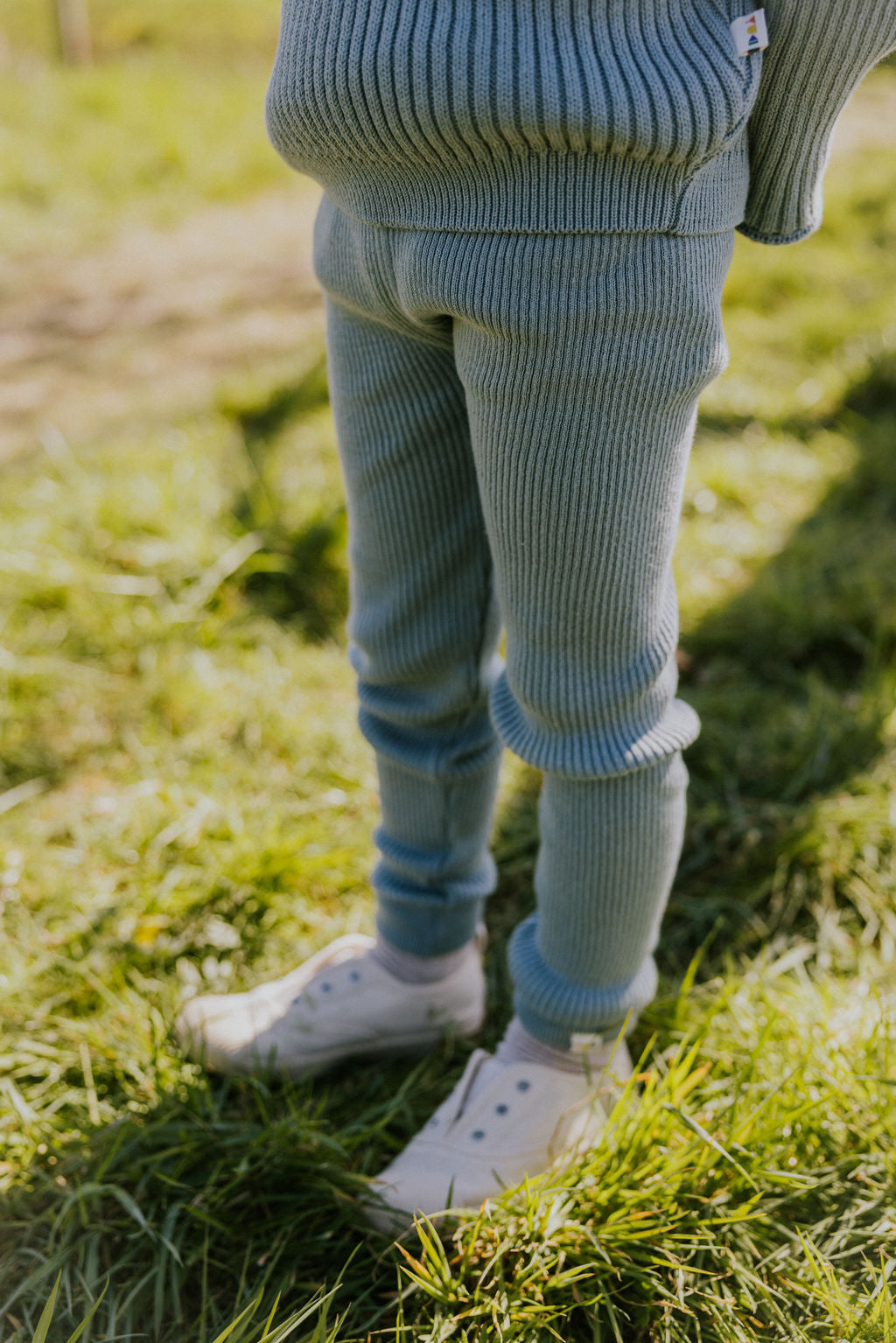 Knitted Leggings Fine Rib | Whale Blue