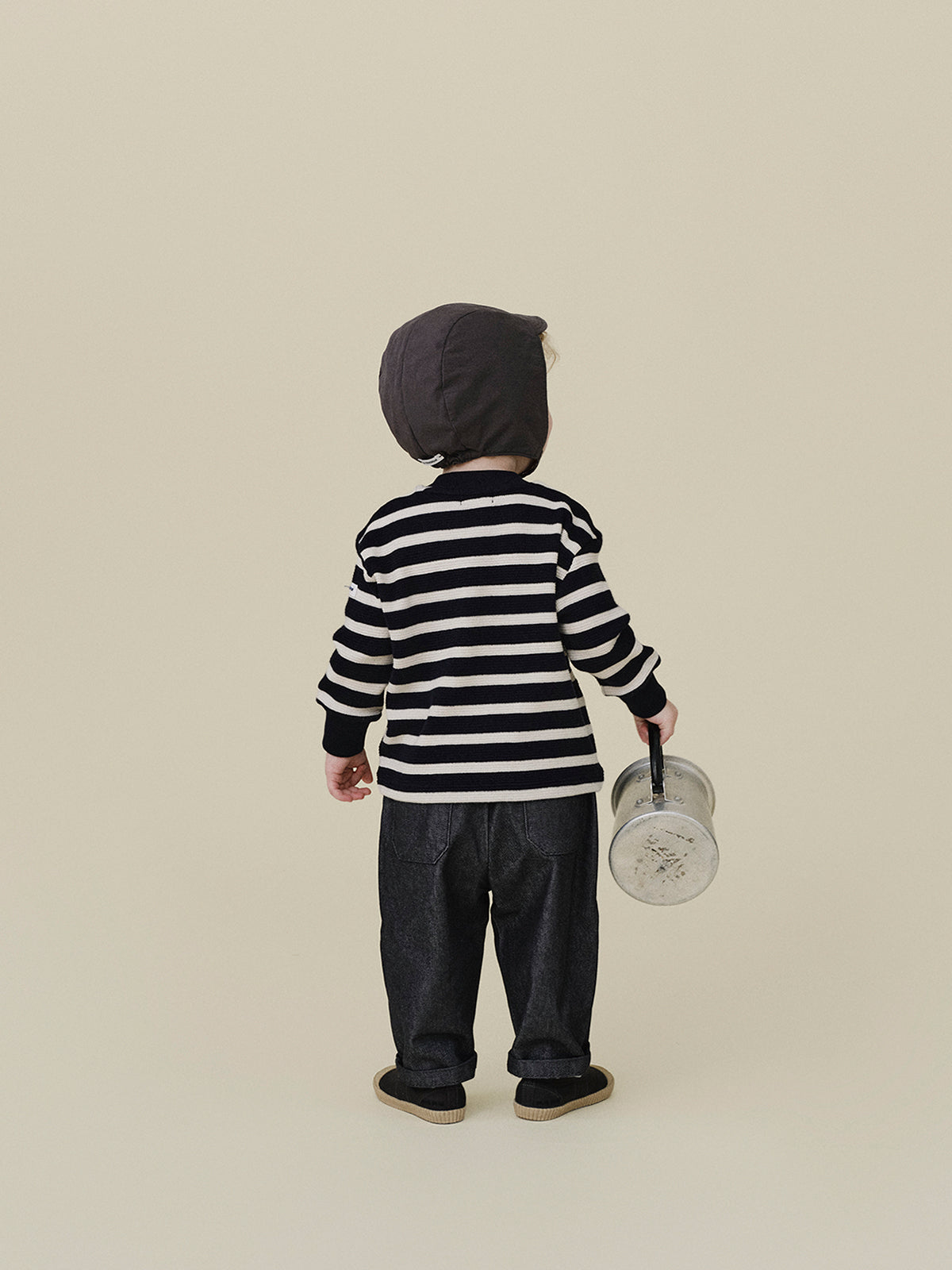 Waffle Stripe T-shirt | Navy