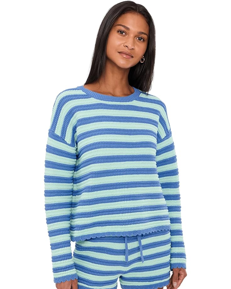 Womens Beach Sweater Sapphire Sea Stripe