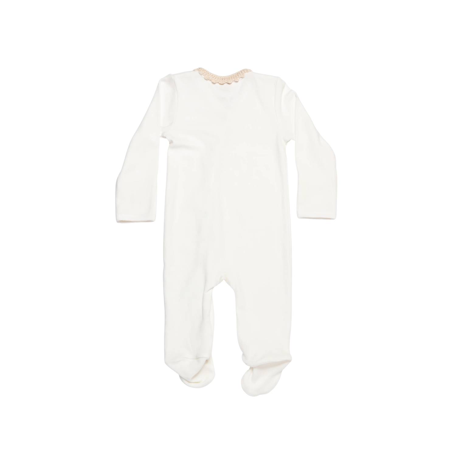 Quincy Babygrow Footie | Beige White