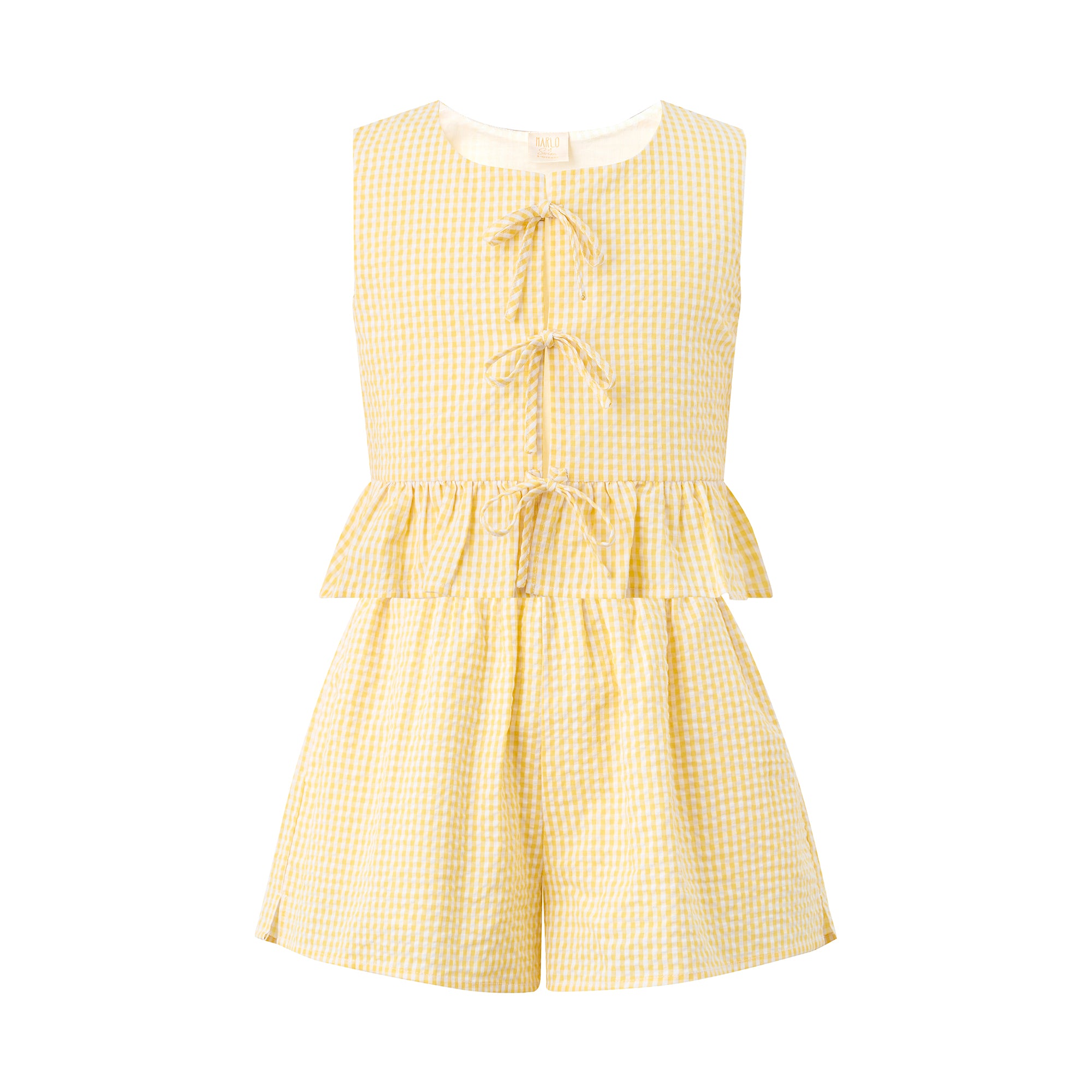 Elara Top | Yellow Gingham