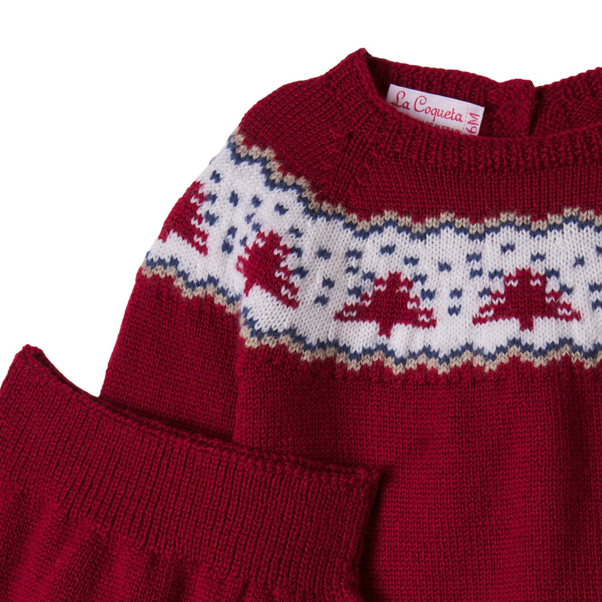 Nieve Merino Fair Isle Knitted Set | Burgundy