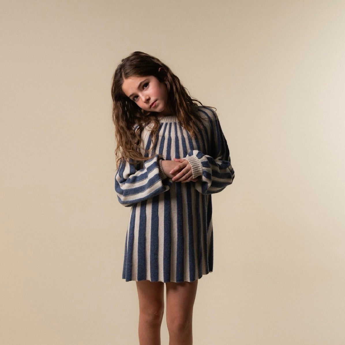 Striped Knit Dress | Navy