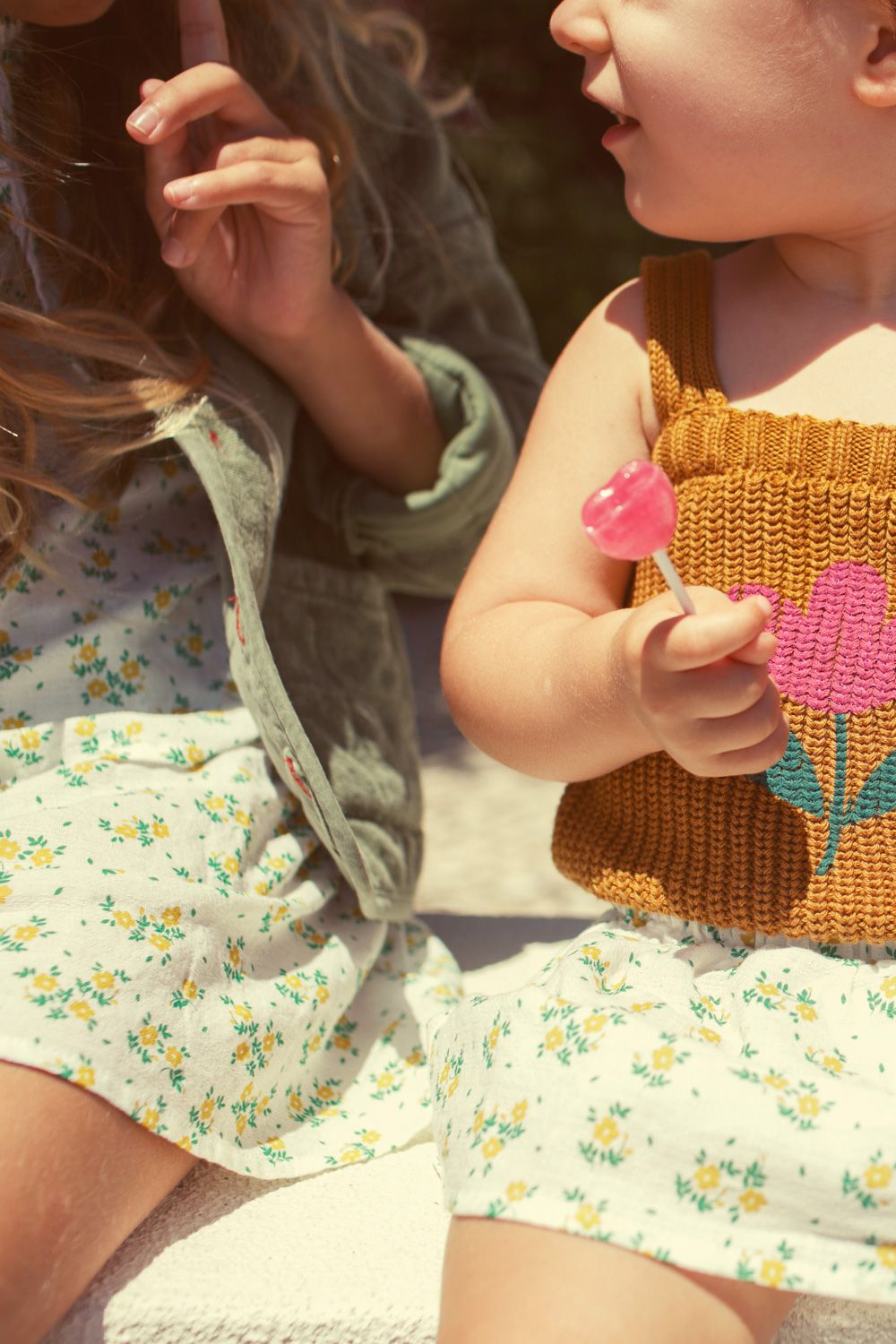Flower Print Short Skirt | Ecru/Yellow