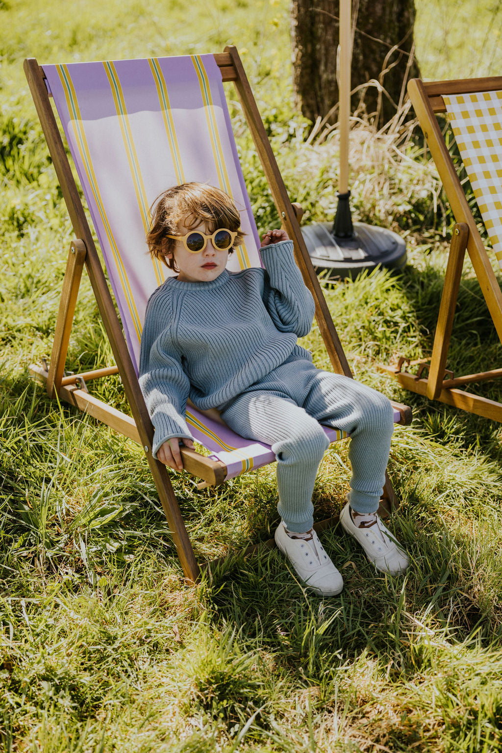 Knitted Leggings Fine Rib | Whale Blue