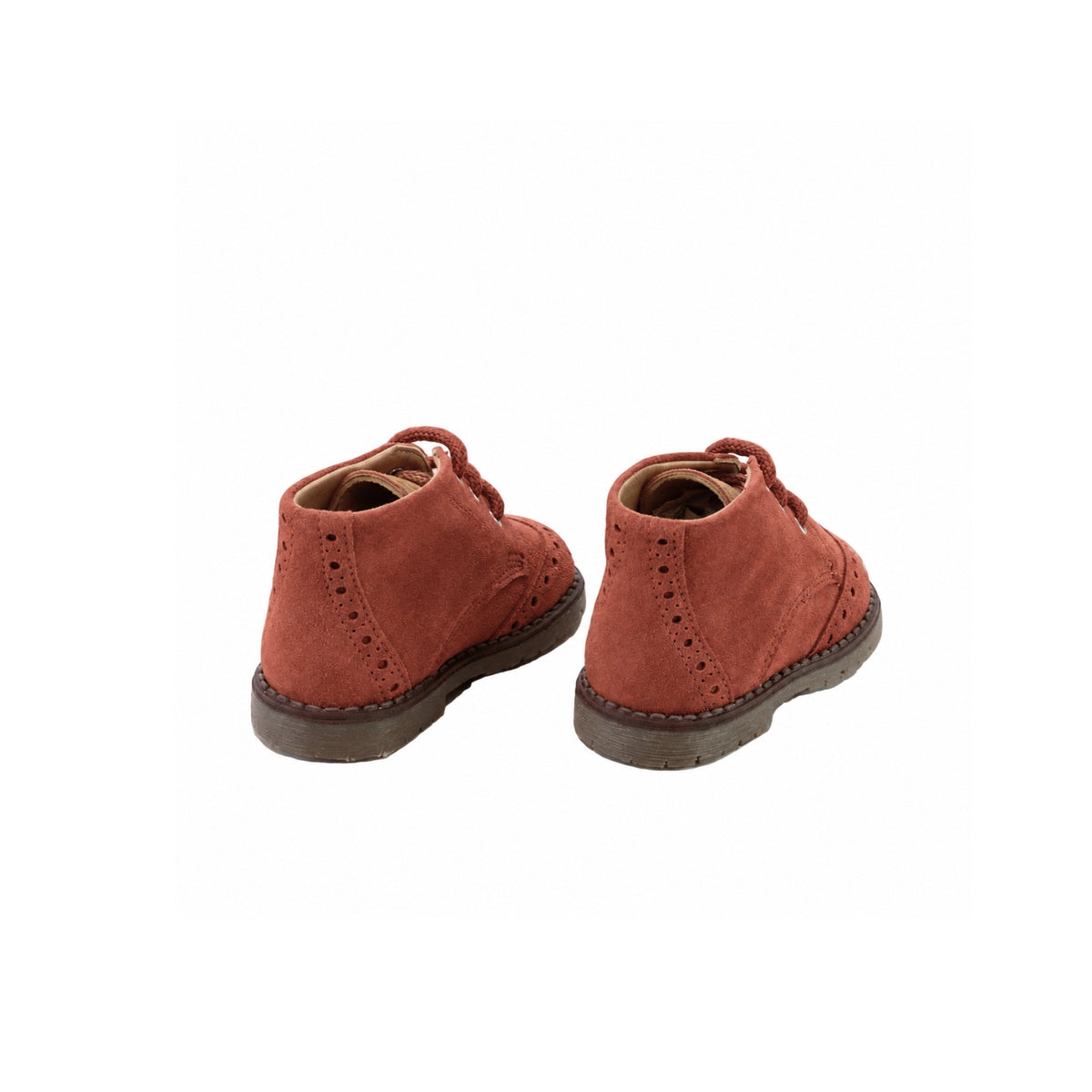 Velor Leather Chopped Booties | Brick