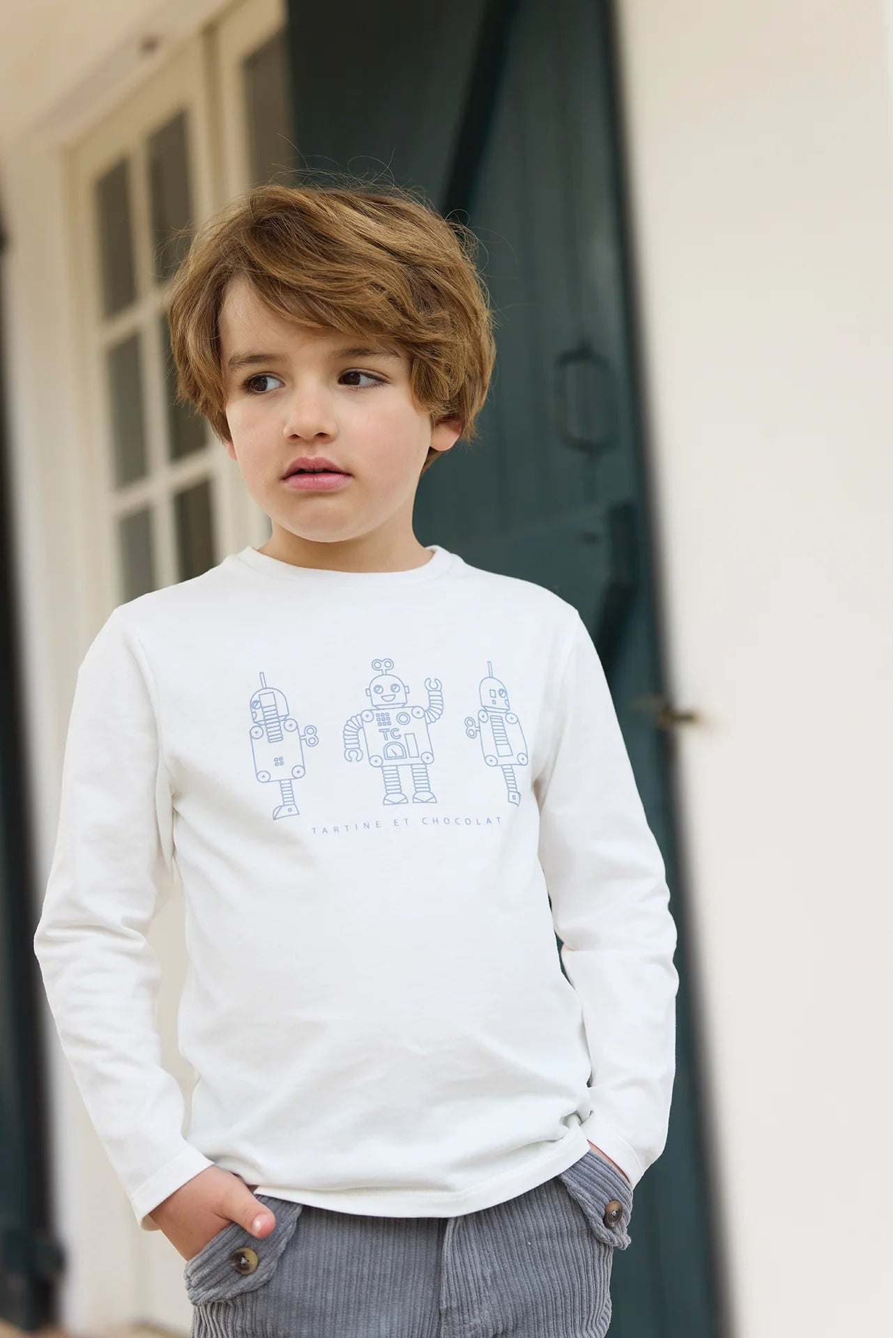 Robot Printed T-Shirt | Ecru