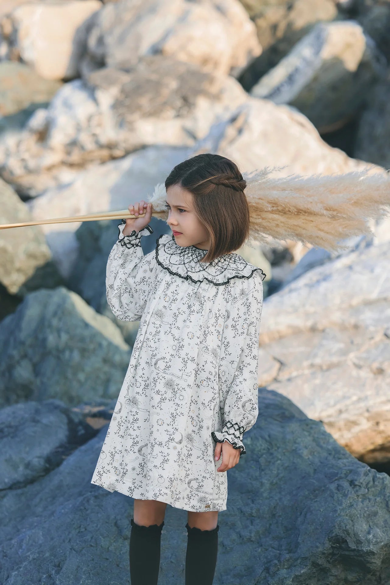 Floral Embroidery Dress | Ecru