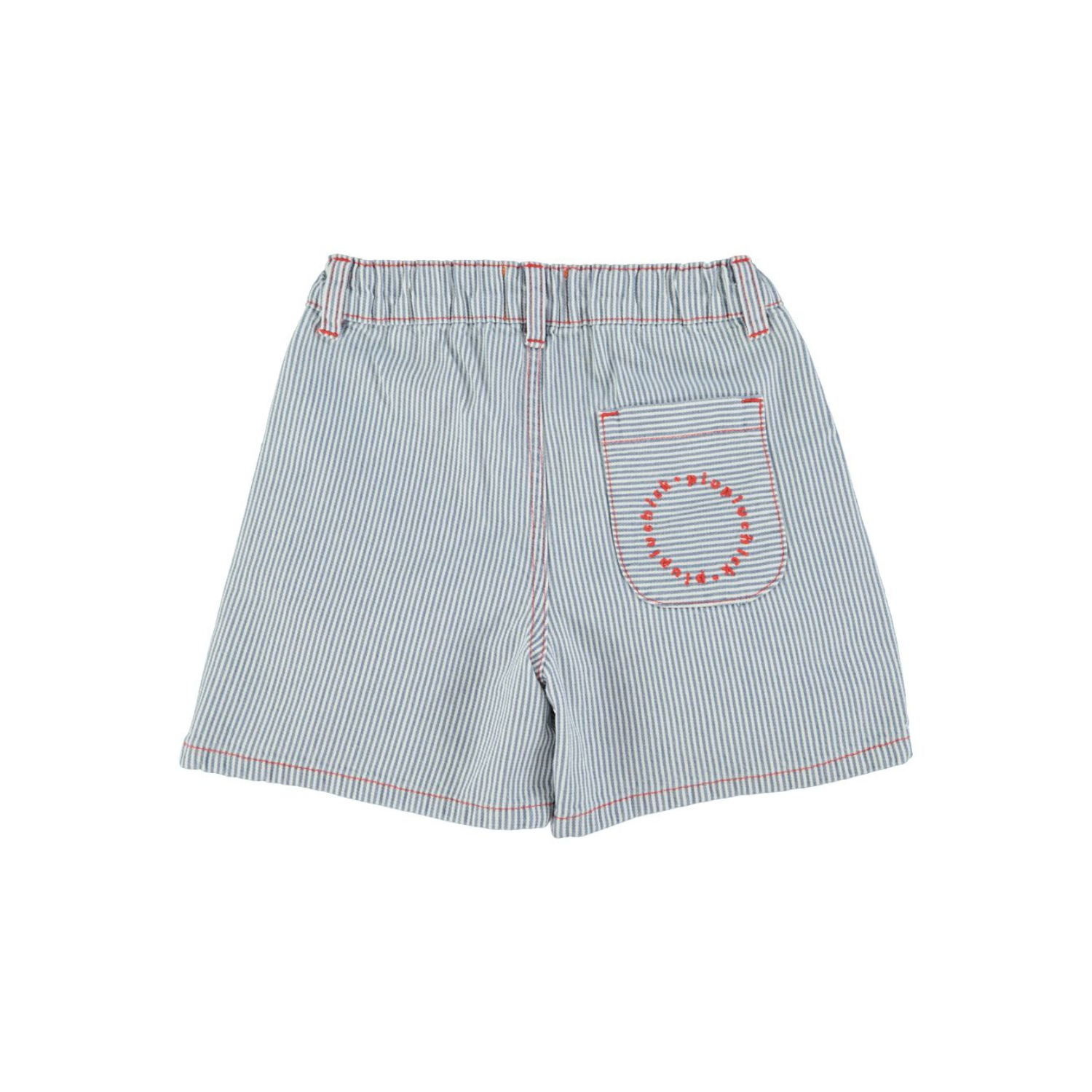 Striped Boy Shorts | Ecru/Indigo