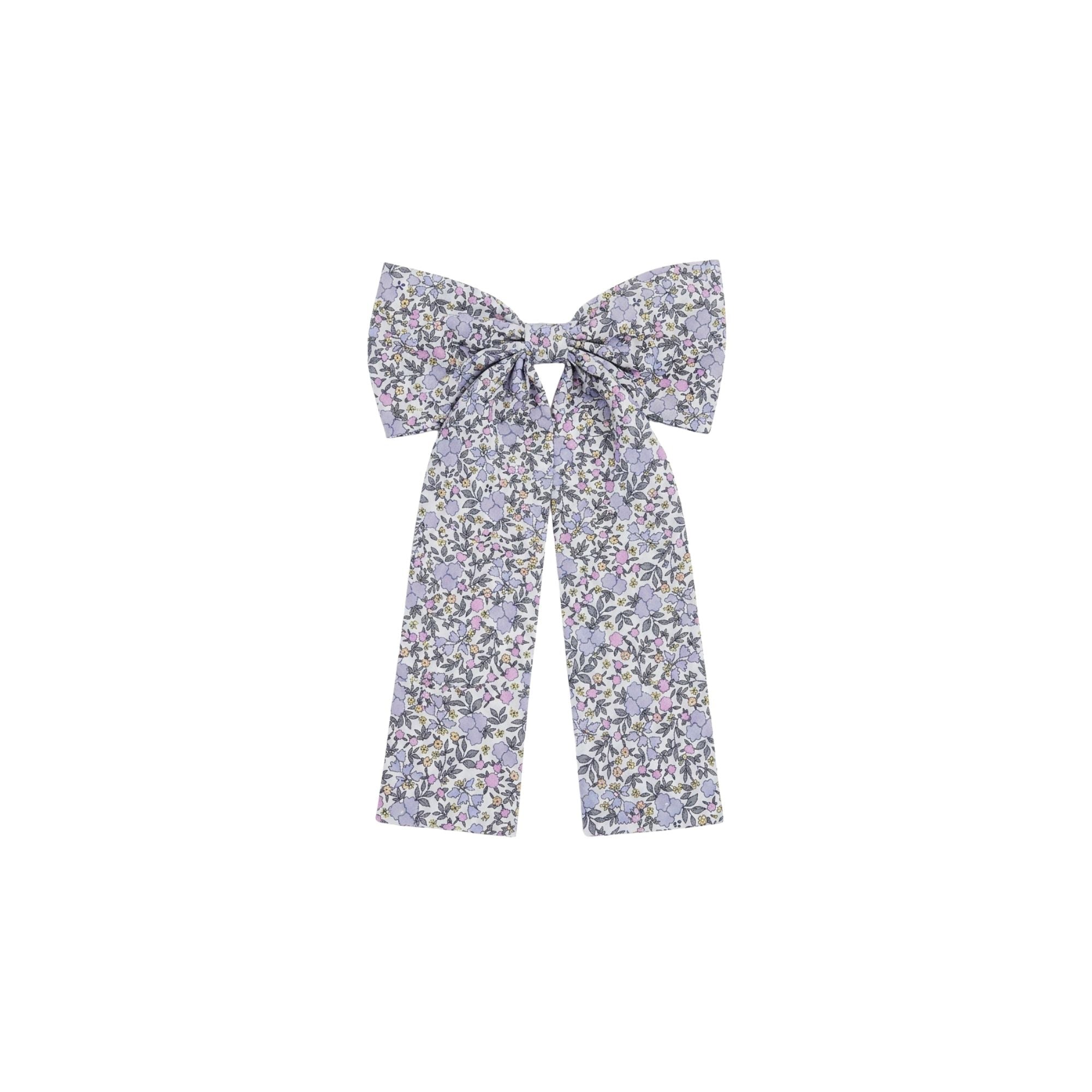 Floral Bow Hair Clip | Blue & Green