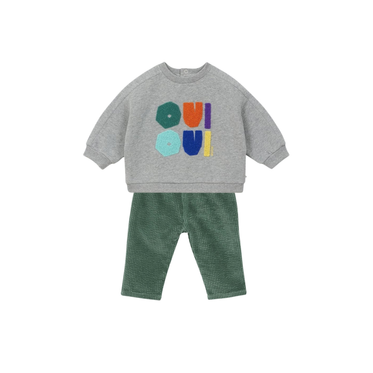 Oui Oui Baby Set | Vert/ Grey