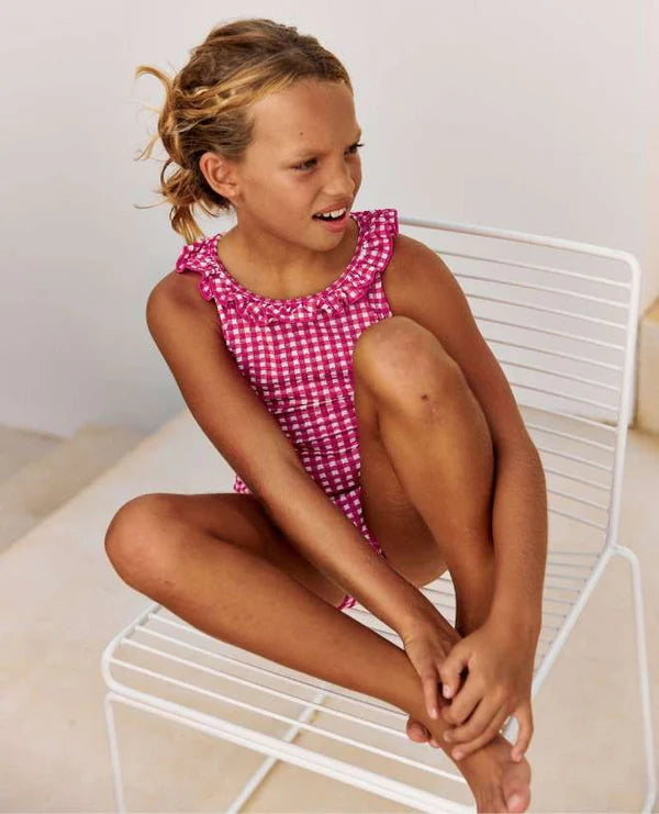 Alba One Piece | Vichy Fuschia
