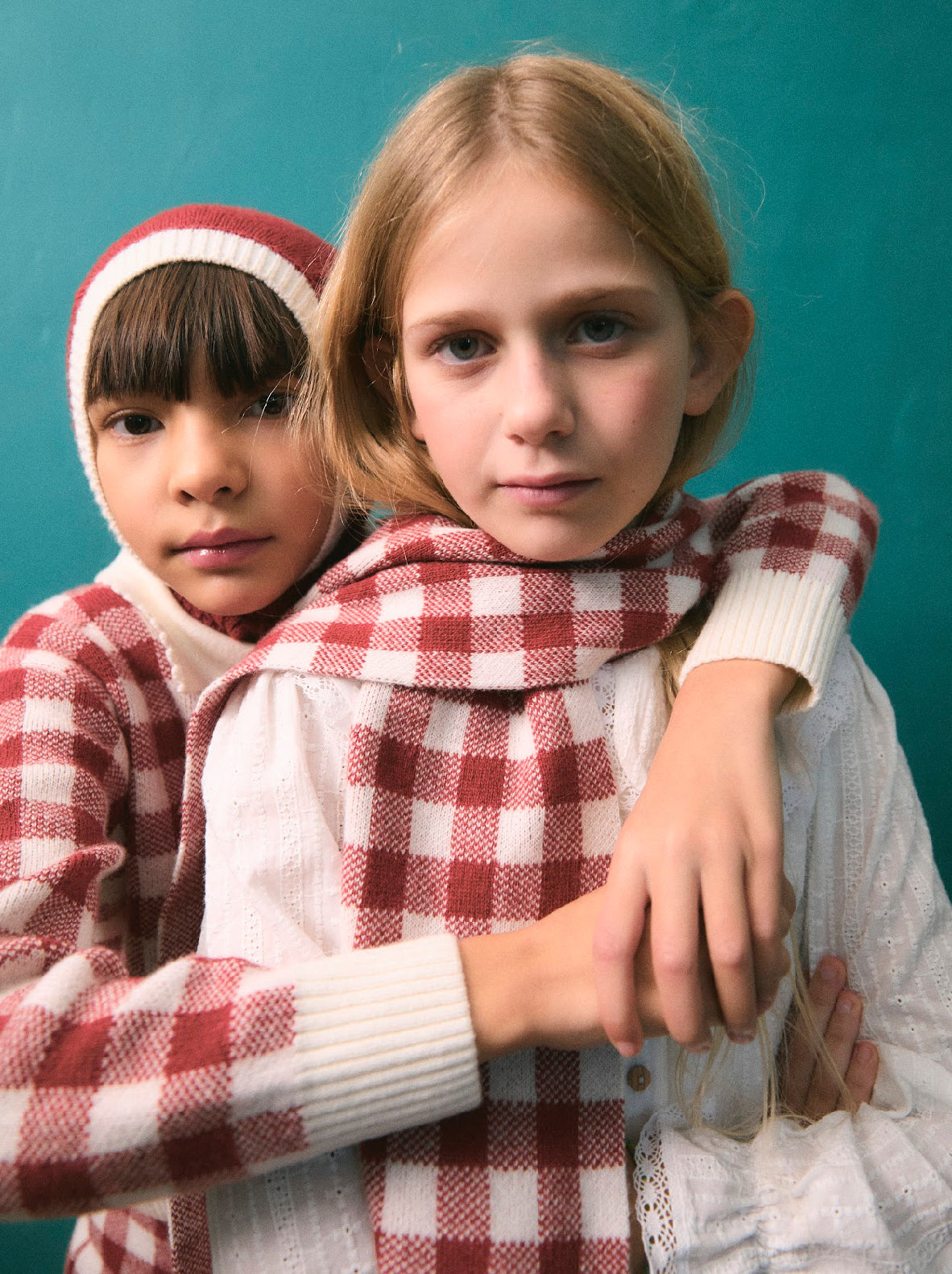 Gingham Knit Scarf | Russet