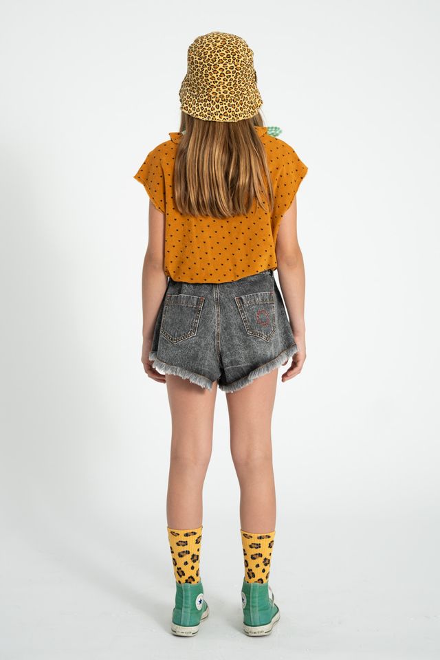 Fringed Shorts | Washed Black Denim