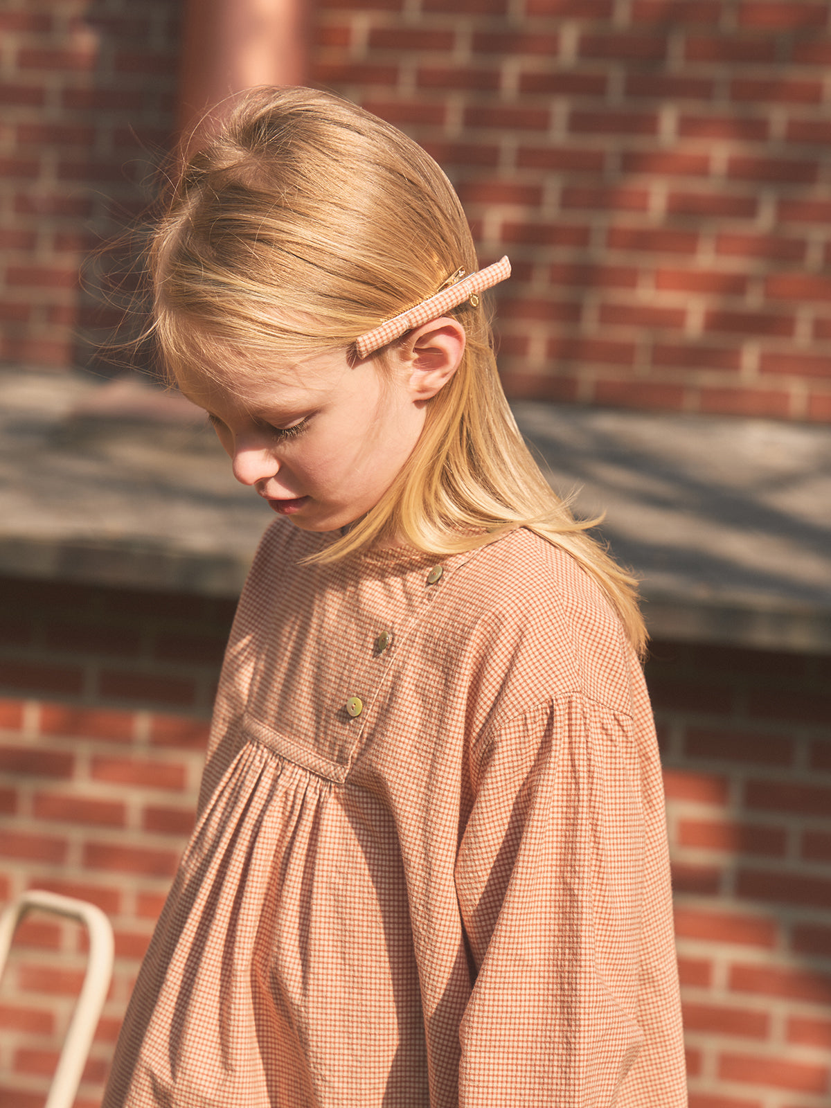 Cannelle Check Cushion Hair Clip | Orange Brown