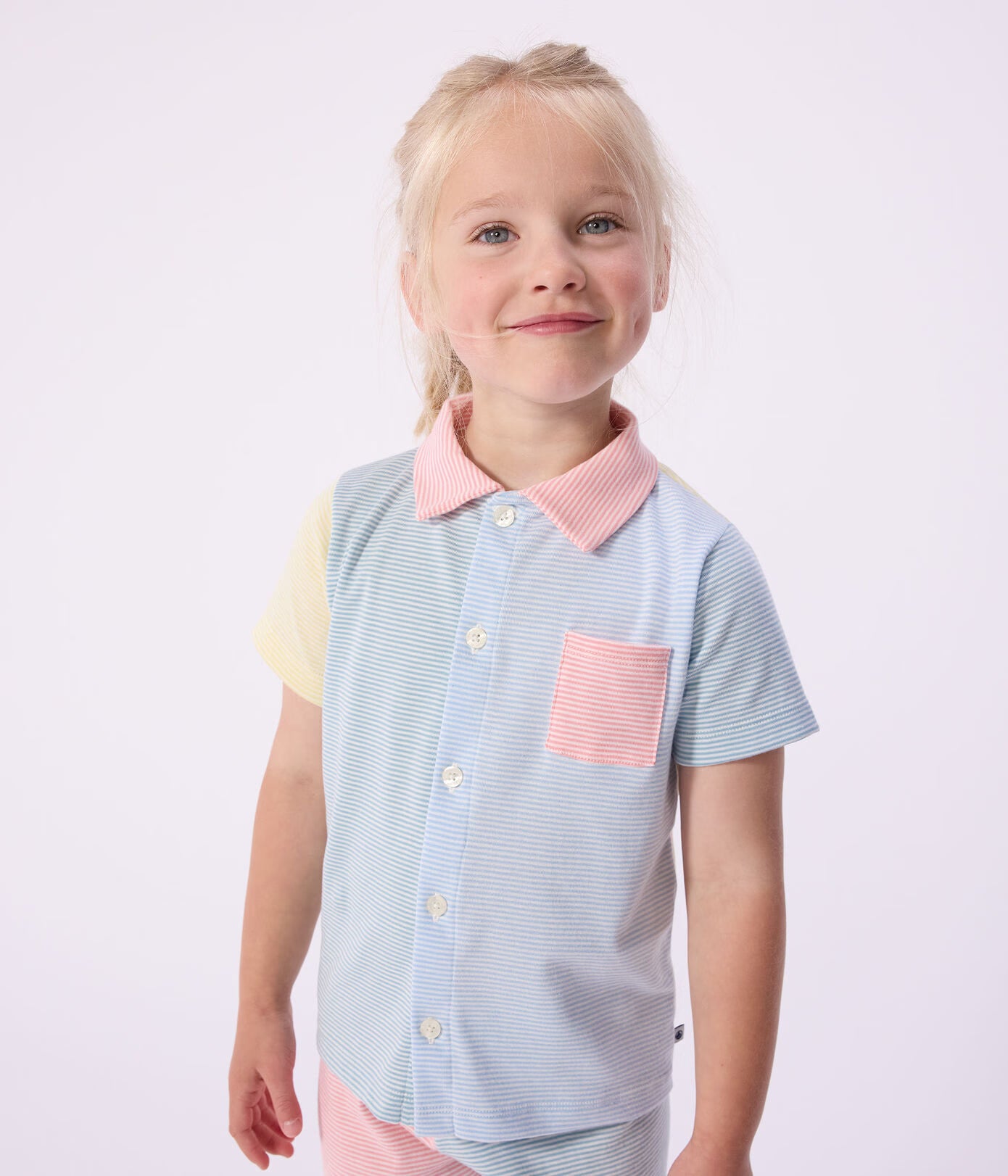 Buttoned Cotton Pyjamas | Multicolor