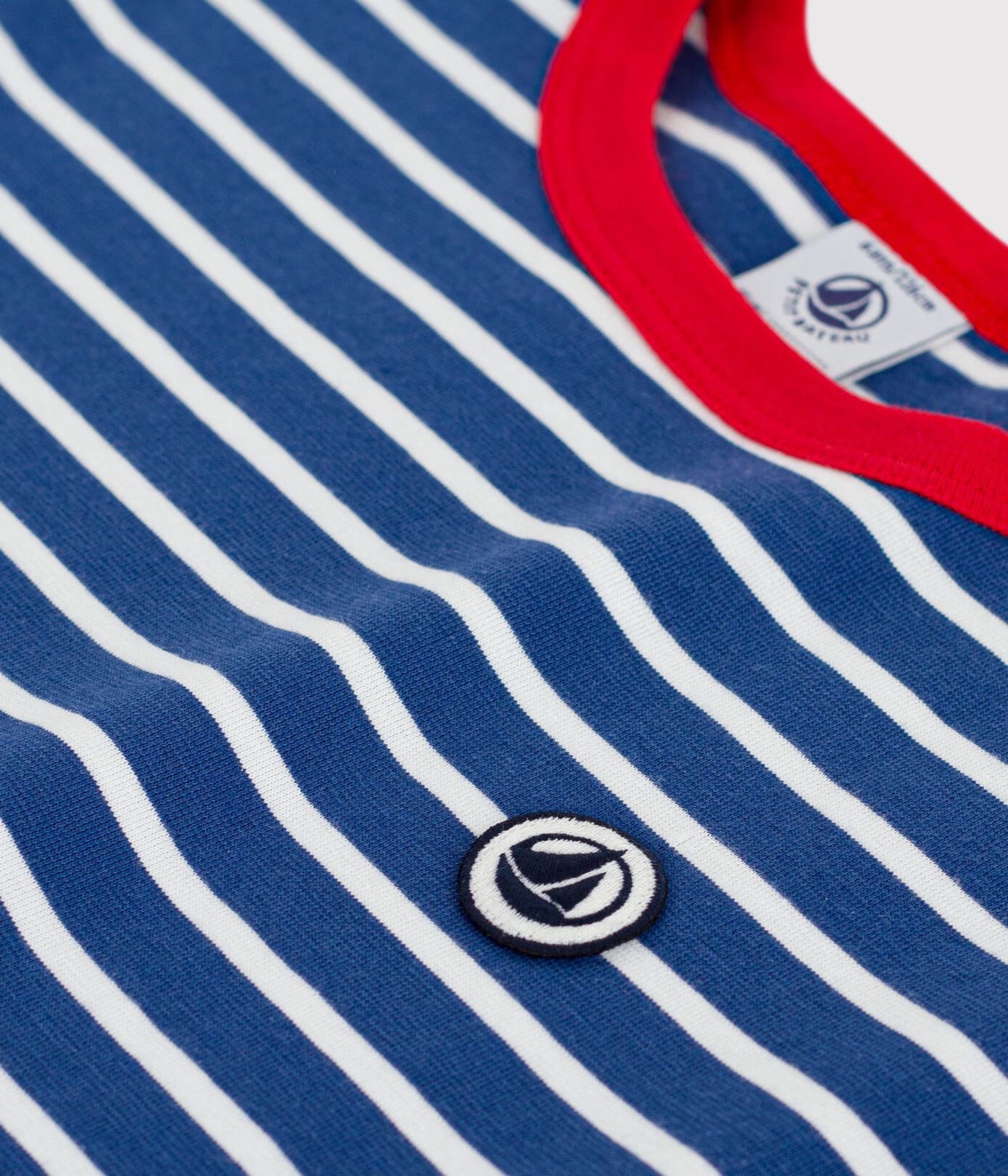 Stripy Cotton T-shirt | Navy Blue