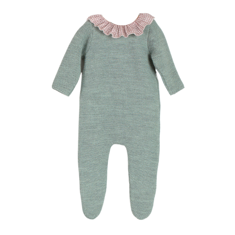 Girls Green Knit Babygrow