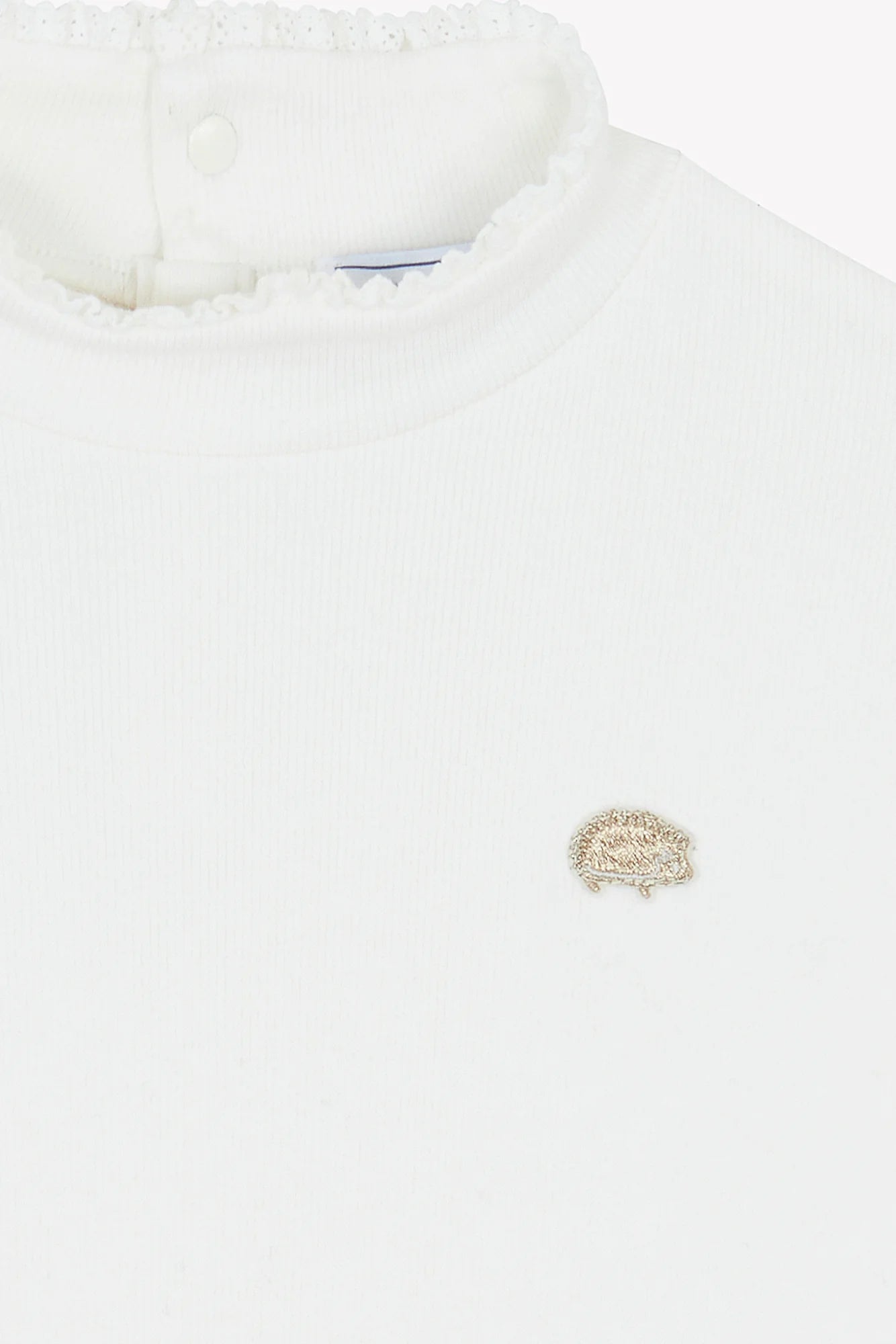 Cotton Blend Jersey Top | Ecru