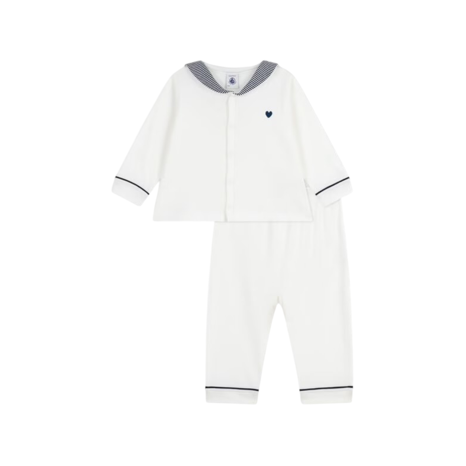 Baby Pyjamas Sailor Collar | Marshmallow White