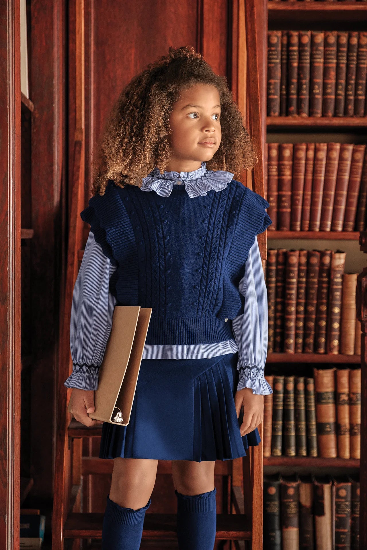 Sleeveless Cardigan | Marine