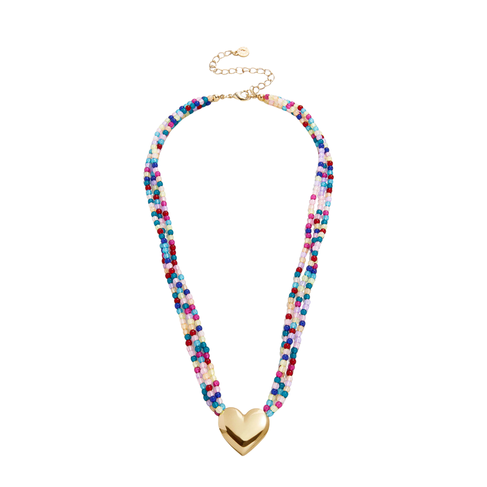 Millie Bubble Heart Necklace | Multi Beads