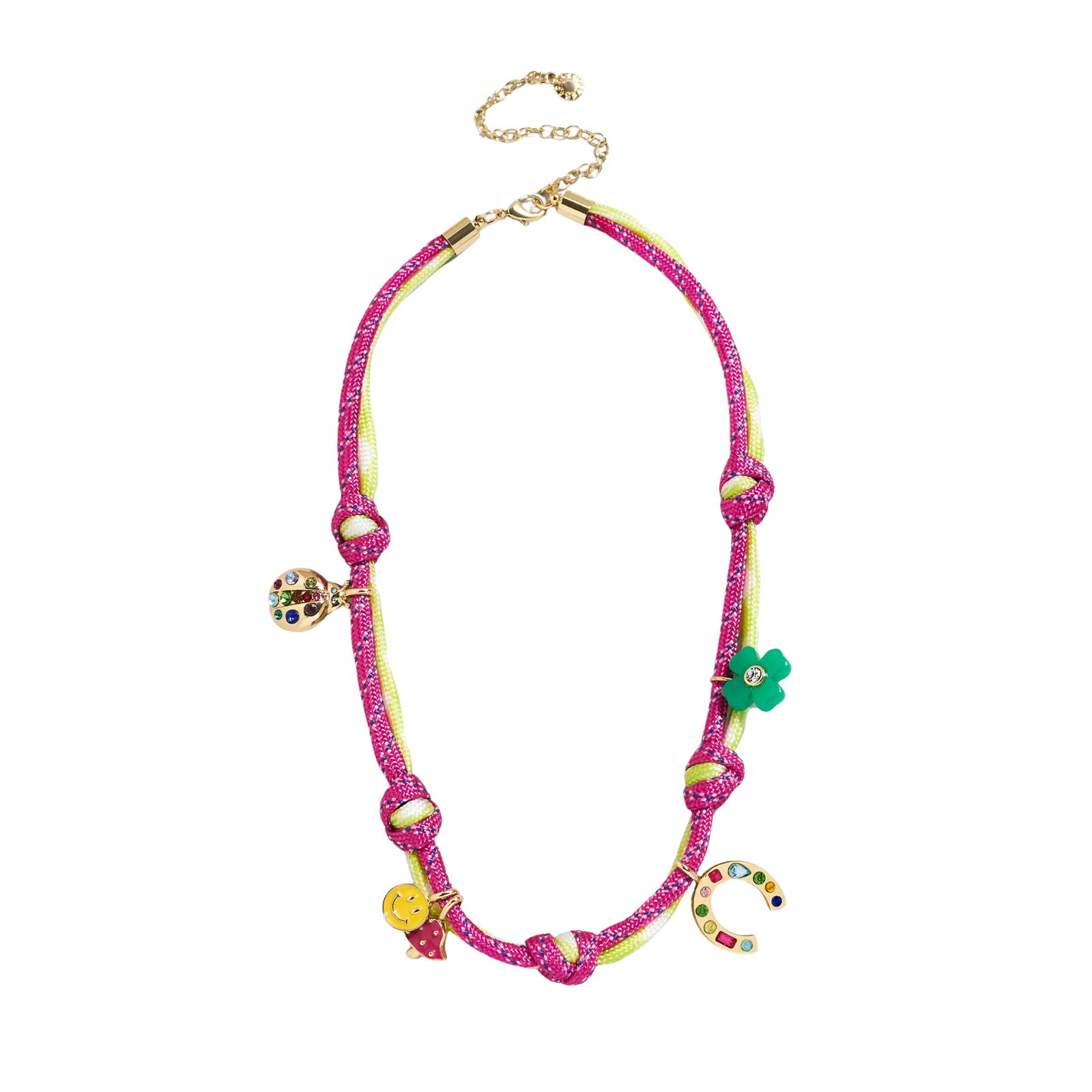 Knotty But Nice Charm Necklace | Pink