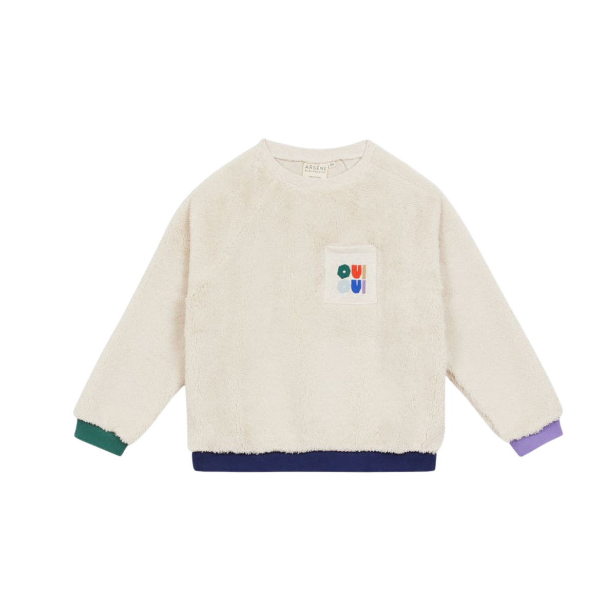 Tricolor Sherpa Sweatshirt | Beige