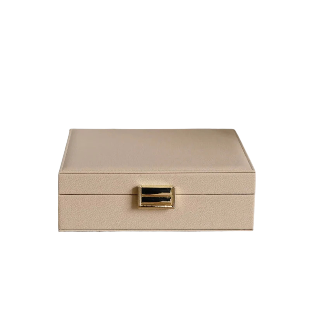 Anne Leather Jewelry Box | Beige