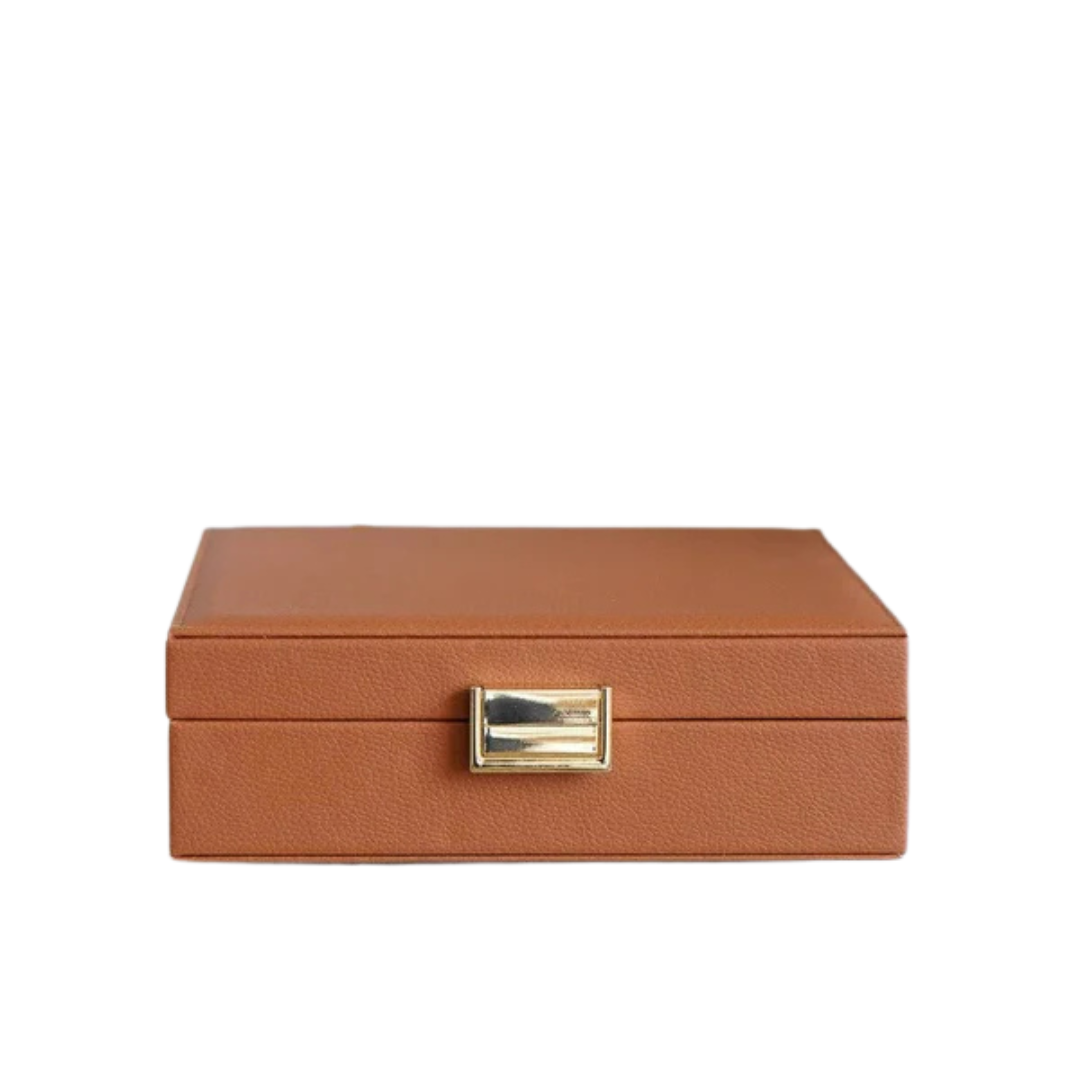 Anne Leather Jewelry Box | Camel