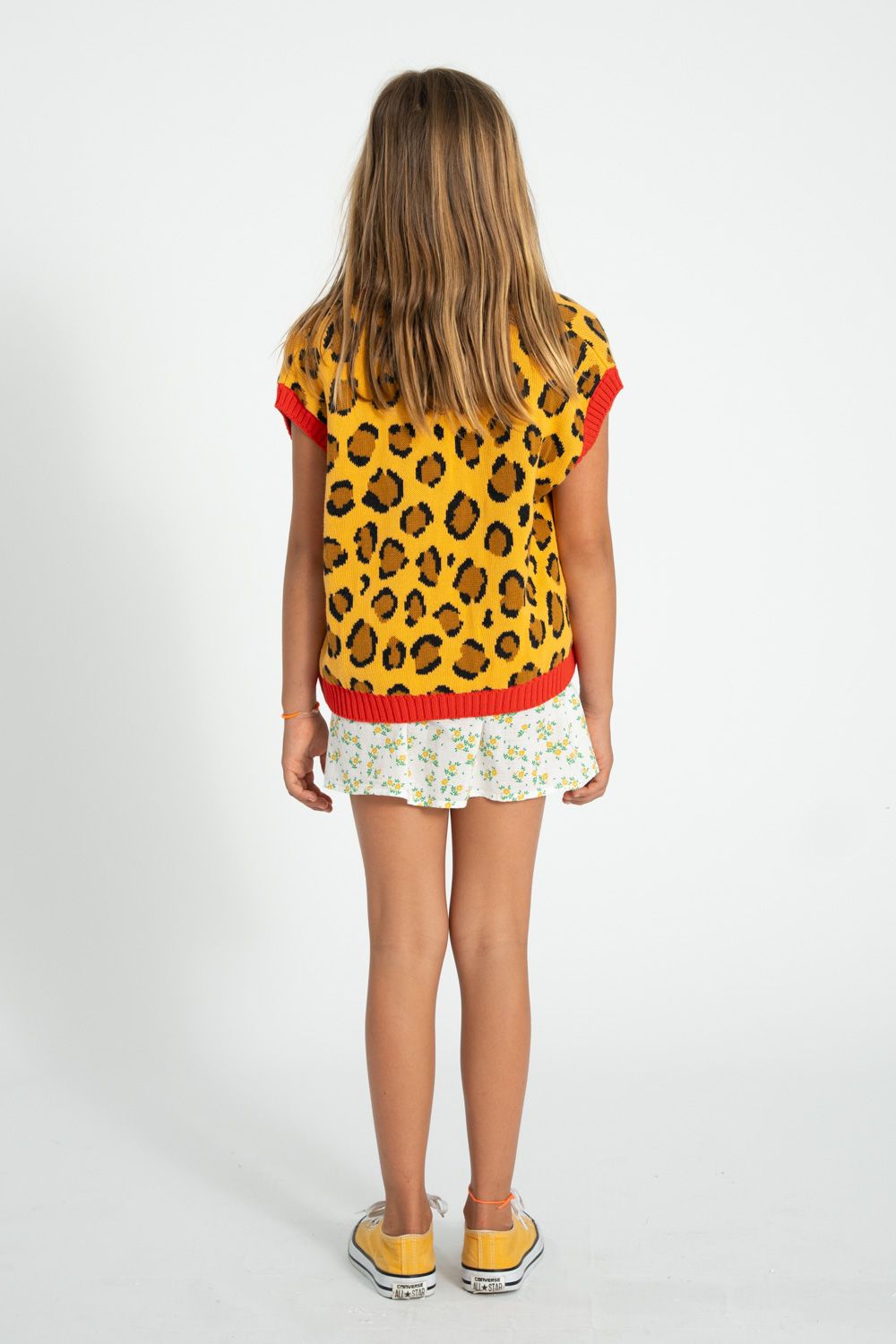 Flower Print Short Skirt | Ecru/Yellow
