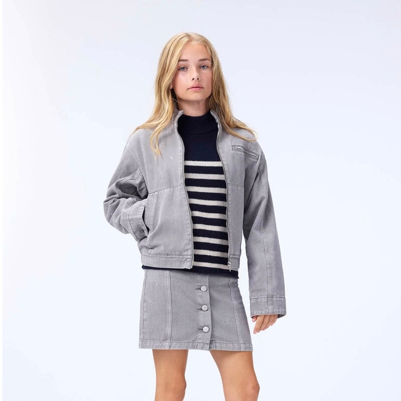 Hallie Bomber Jacket | Washed Grey