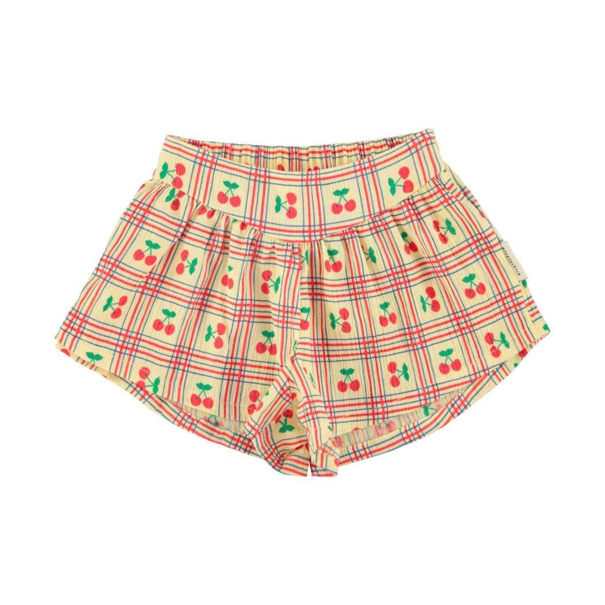Cherry Print Shorts | Light Yellow