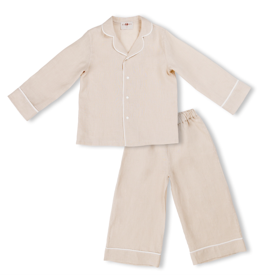 Beige Linen Pajamas