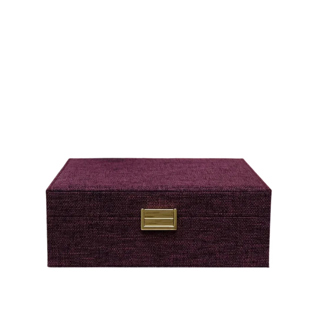 Louise Linen Jewelry Box | Burgundy