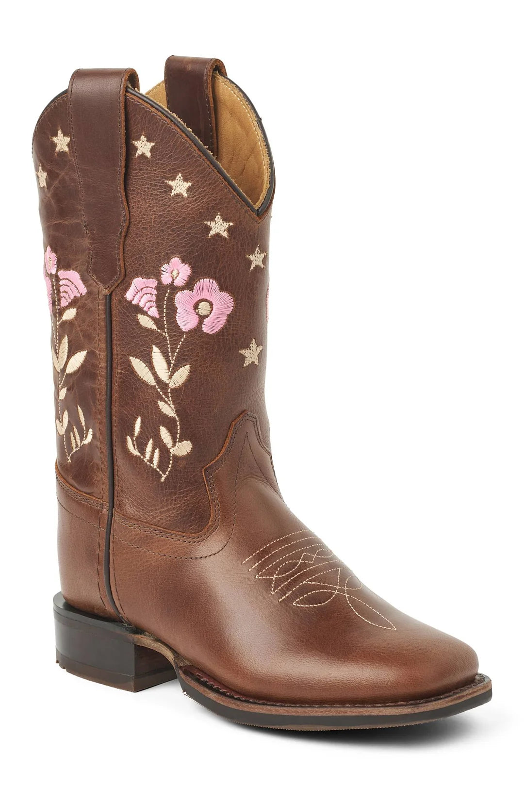 Flower Cowboy Boots | Dark Brown