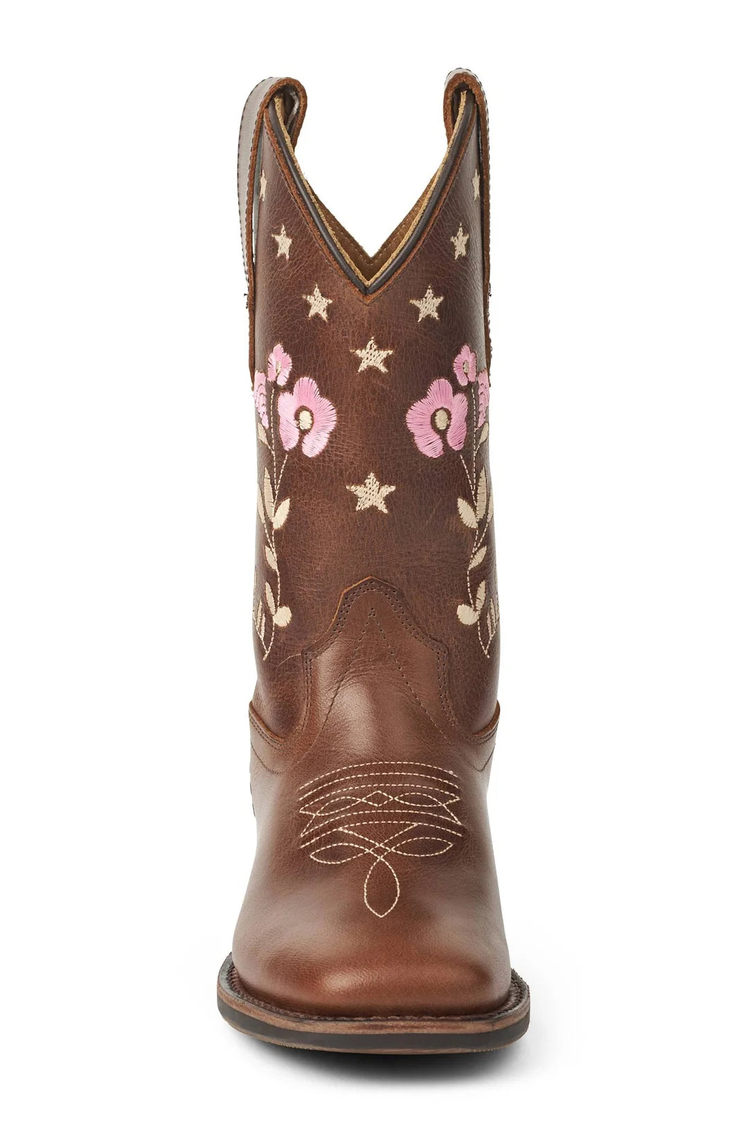 Flower Cowboy Boots | Dark Brown