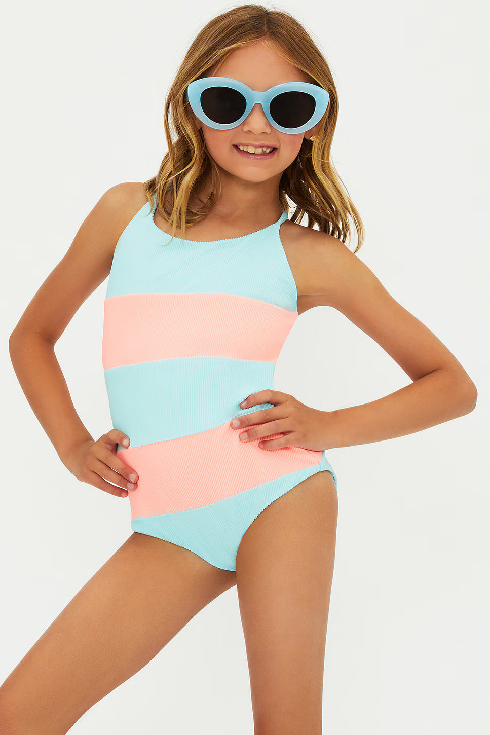 Little Calista Swimsuit | Guava Jelly Colorblock