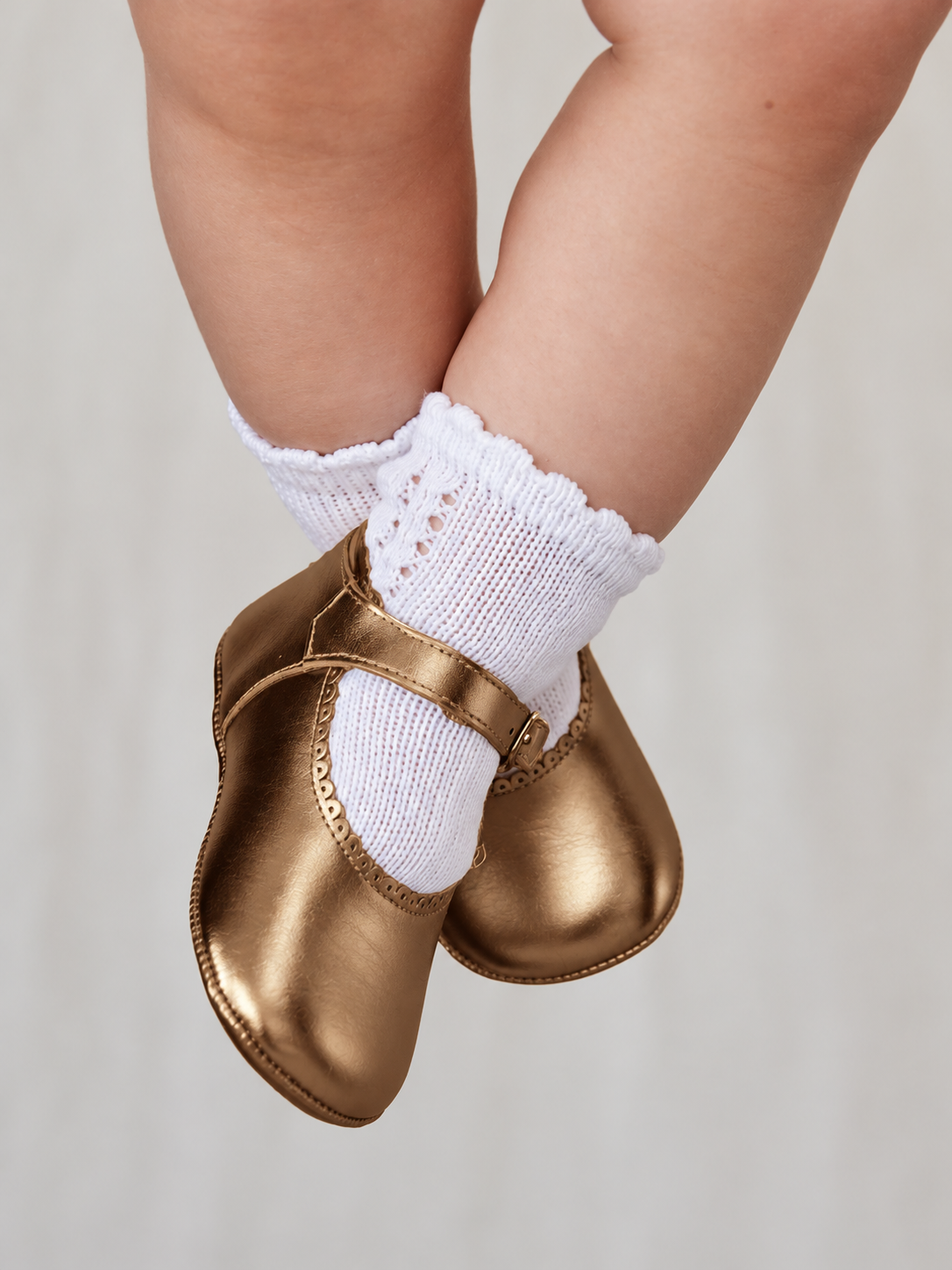 Leather Baby Mary Jane Shoes | Bronze